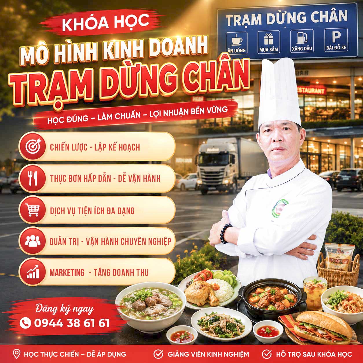 Khóa Học Mô Hình Kinh Doanh Dịch Vụ Ăn Uống Tại Trạm Dừng Chân - Nhanh Gọn, Dễ Bán, Lợi Nhuận Ổn Định