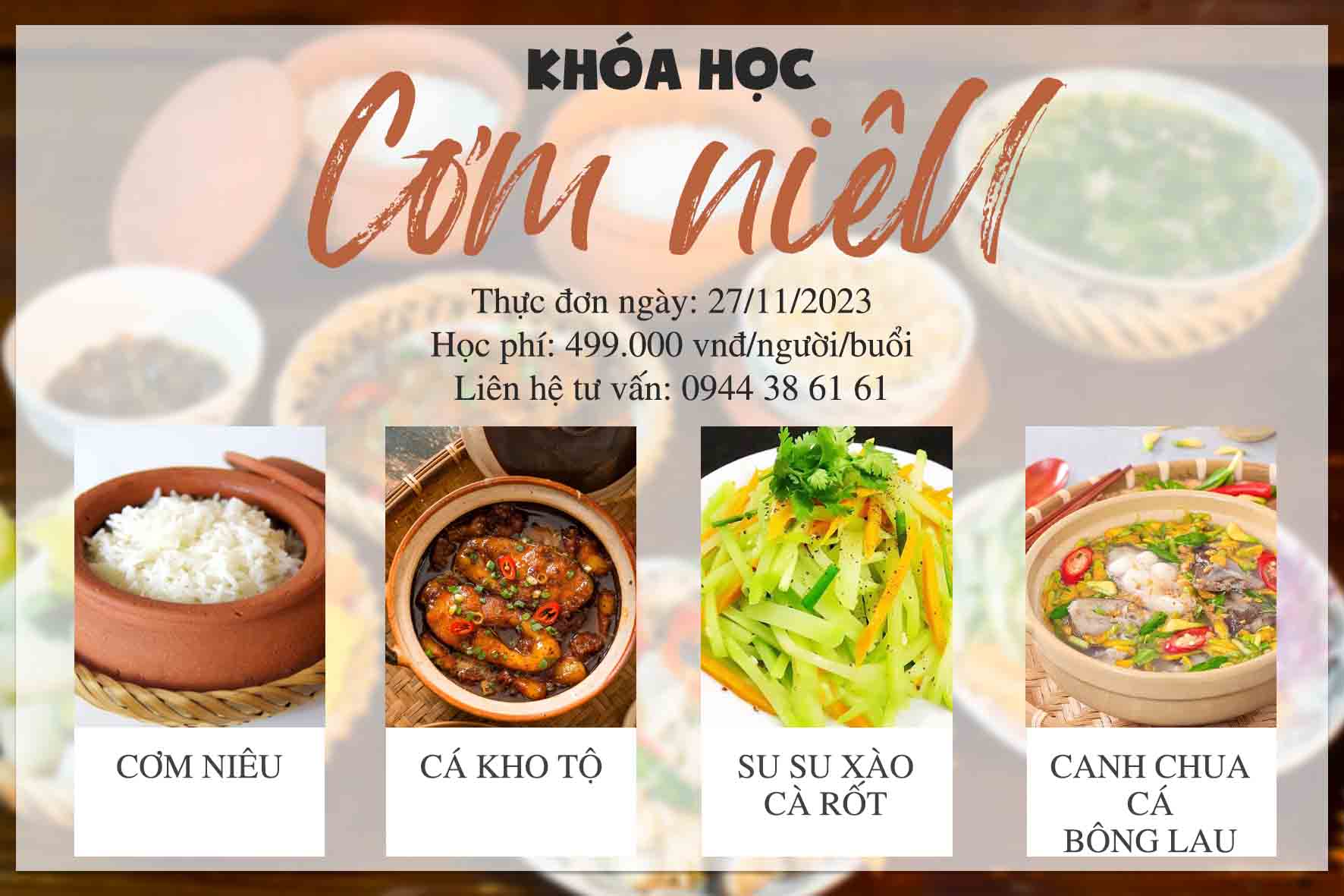 Nghiệp Vụ Bếp Cơm Niêu, Gia Đình, Văn Phòng (8 Buổi - 32 Giờ)