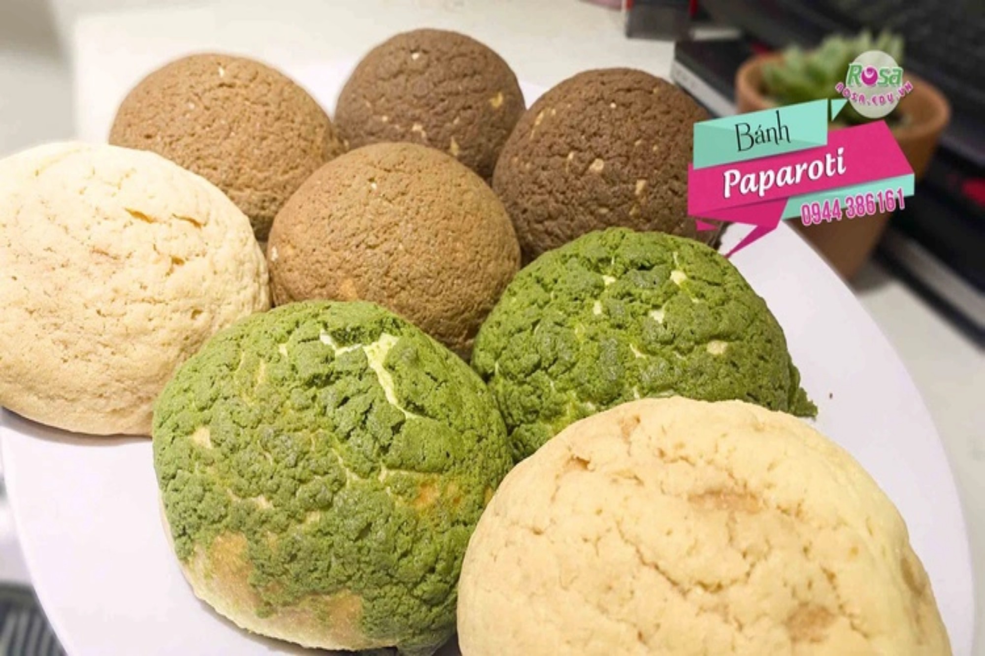 Công Thức Học Làm Bánh Mì Cà Phê Mexico Bun 4 vị (Paparoti, Mamma Roti, Roti Boy...) PVN1041