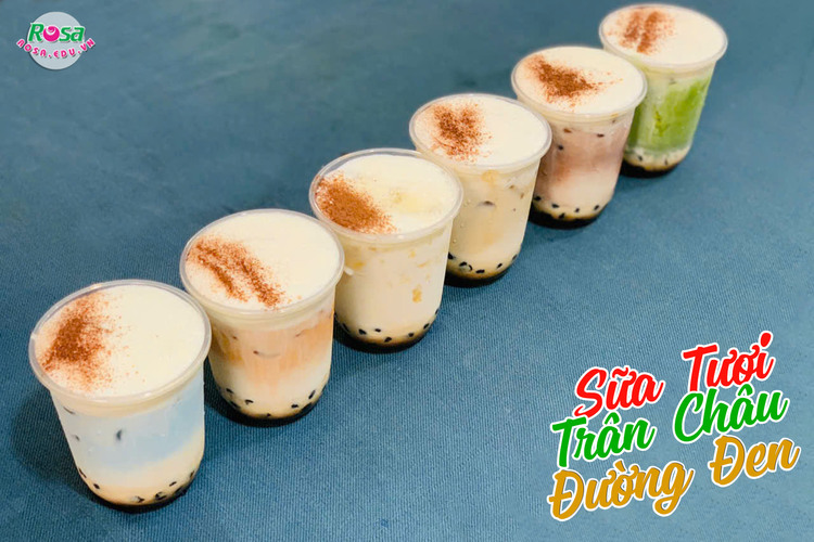 Workshop Học Làm Sữa Tươi Trân Châu Đường Đen: Vị truyền thống, vị dalgona, vị matcha, vị hoa đậu biếc PVN698