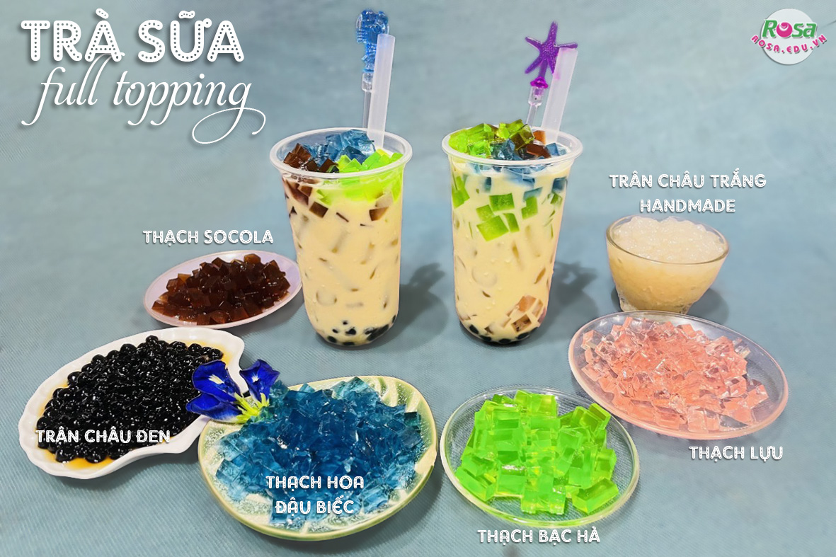 Chuyên đề học TRÀ SỮA THÁI LAN (Làm thạch rau, pudding, trân châu, khoai dẻo) - Mở quán Trà, khoá học trà sữa cao cấp