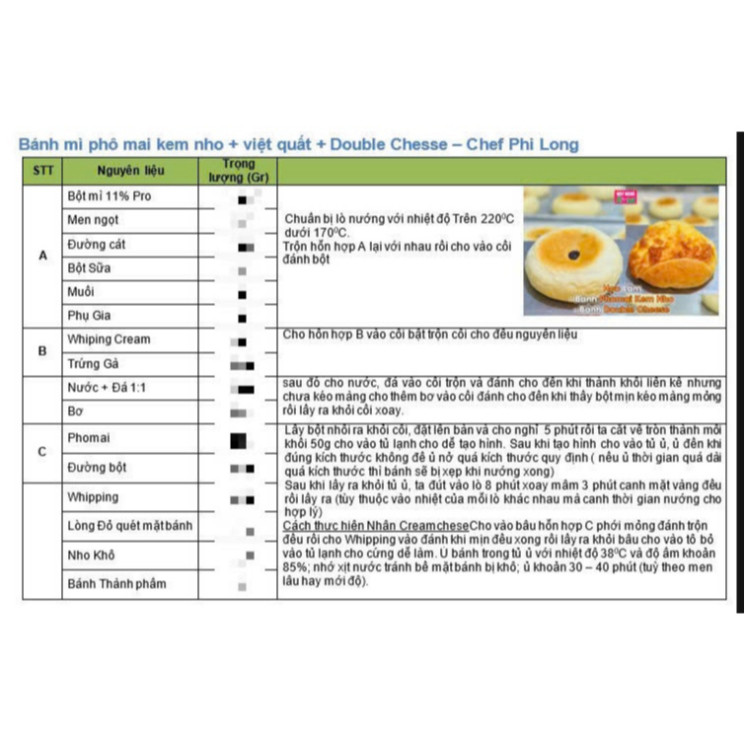 {Tổng Hợp} Tài Liệu, Bảng Công Thức Chi Tiết Làm Bánh Mì Hàn Quốc Thơm Ngon Cùng Chef Long