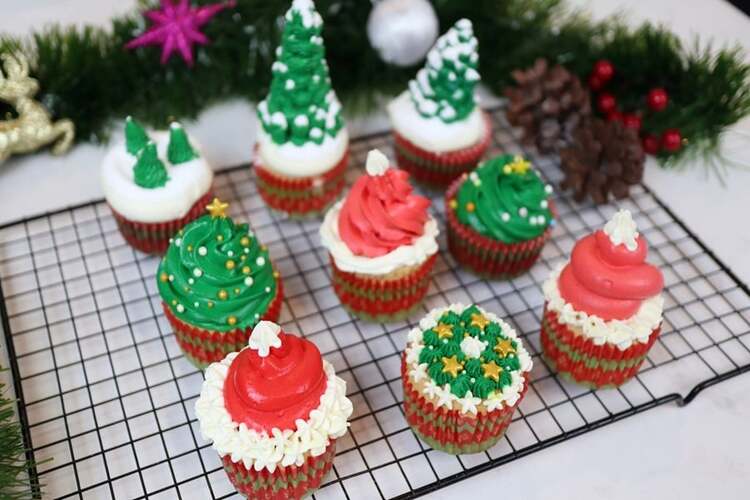 Workshop Học Làm Bánh Bông Lan Cuộn Gốc Cây Noel - Bánh Cupcake Trang Trí Noel PVN1808