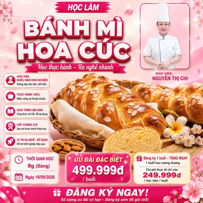 Workshop Học Làm Bánh Mì Hoa Cúc PVN769
