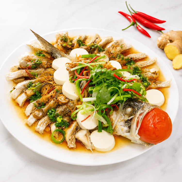 Workshop Học Làm Cá Chẽm Hấp Triều Châu - Gỏi Rau Câu Tôm Thịt PVN1005