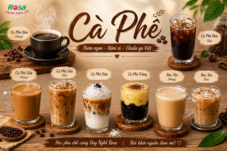Workshop Học Làm Cà Phê Việt Nam Pha Phin: Cà Phê Đen (Nóng,  Đá), Cà Phê Sữa (Nóng + Đá), Cà Phê Dừa, Cà Phê Trứng, Bạc Sỉu (Nóng + Đá) PVN416