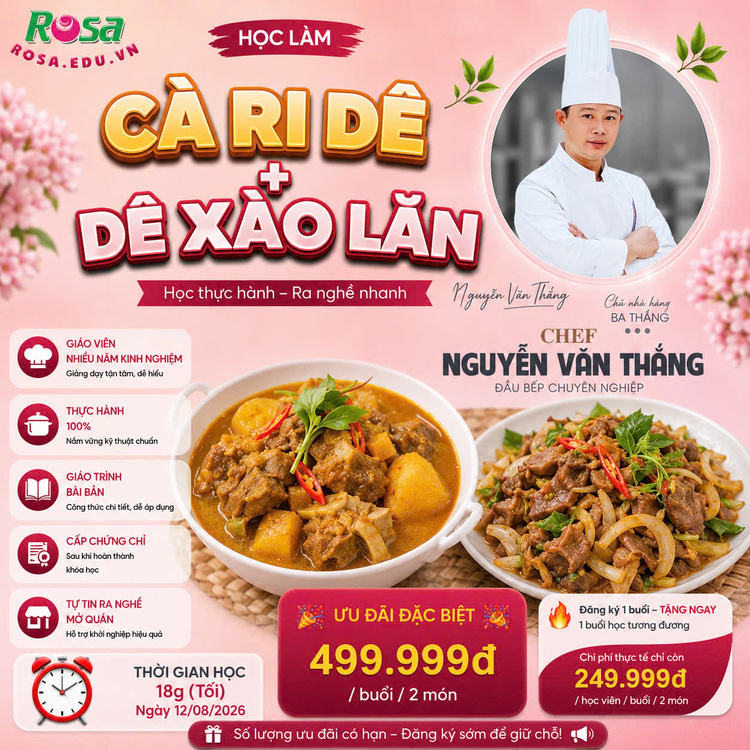 Workshop Học Làm Cà Ri Dê - Dê Xào Lăn PVN1006
