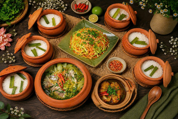 Workshop Học Làm Cơm Niêu + Cá Kho Tộ + Su Su Cà Rốt Xào + Canh Chua Cá Bông Lau PVN388