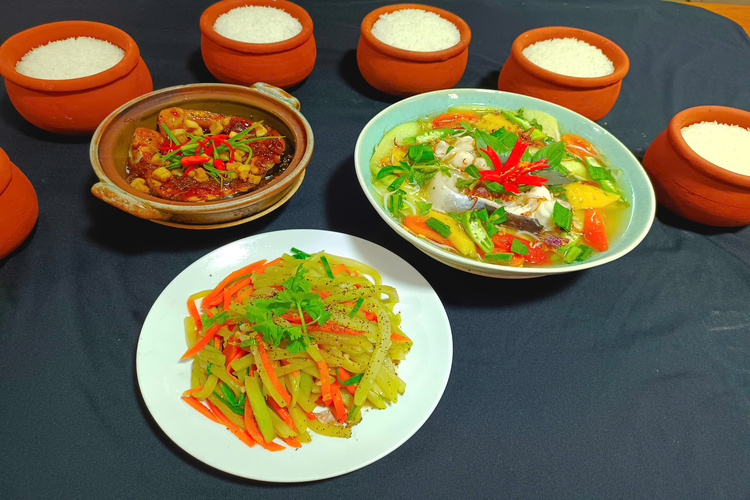 Workshop Học Làm Cơm Niêu + Cá Kho Tộ + Su Su Cà Rốt Xào + Canh Chua Cá Bông Lau PVN388