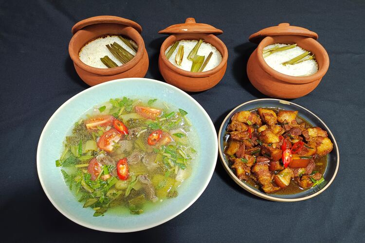 Workshop Học Làm Cơm Niêu + Thịt Kho Tiêu + Heo Quay Xào Cải Chua + Rau Củ Xào Ngũ Sắc + Canh Dưa Chua Thịt Bò PVN386