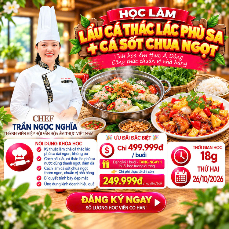 Workshop Học Làm Lẩu Cá Thác Lác Phù Sa - Cá Sốt Chua Ngọt PVN733