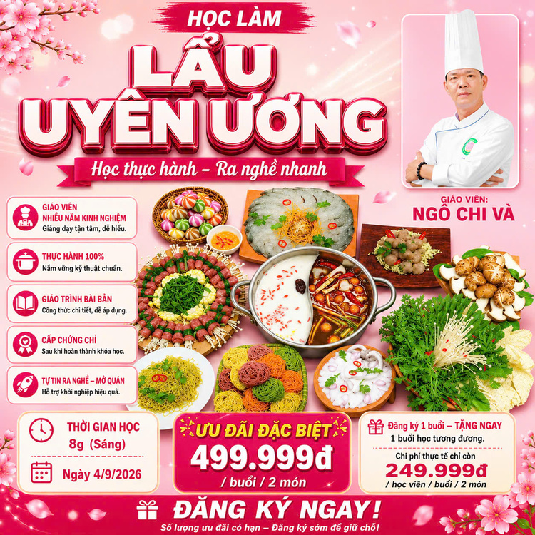 Workshop Học Làm Lẩu Uyên Ương (Lẩu Trung Hoa 2 Trong 1 -  Lẩu Tứ Xuyên - Lẩu Trường Thọ) PVN1154