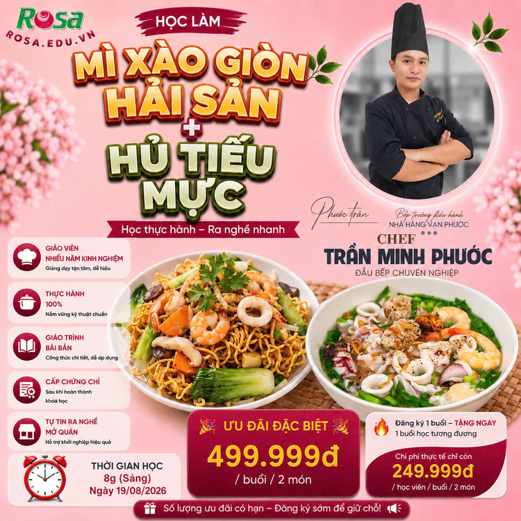 Workshop Học Làm Mì Xào Giòn Hải Sản - Hủ Tiếu Mực PVN1008