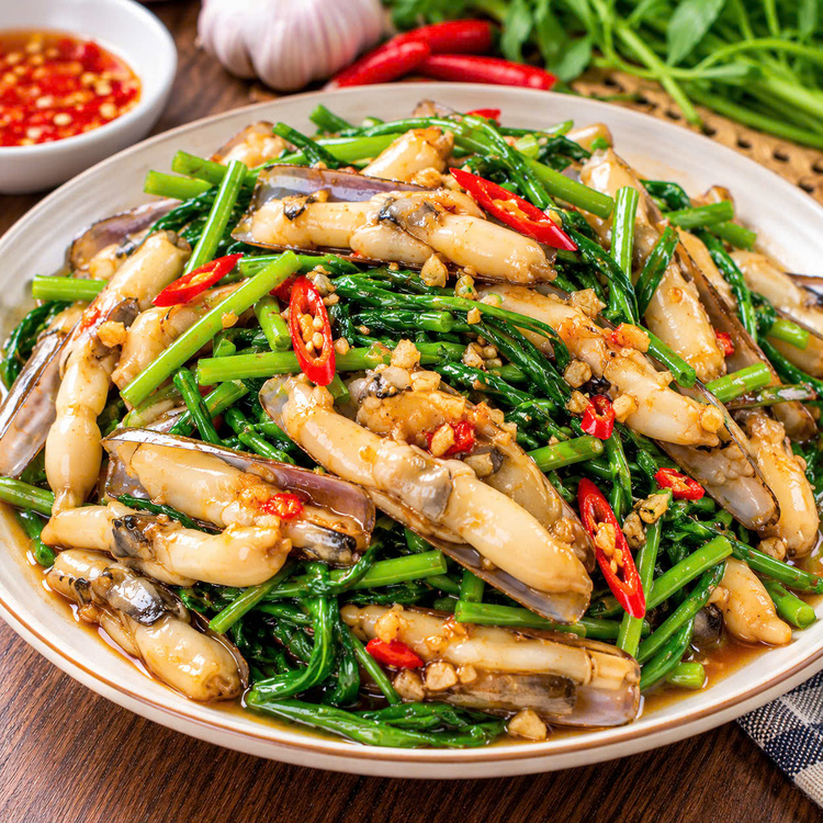 Workshop Học Làm Ốc Móng Tay Xào Rau Muống Tỏi, Ốc Cà Na Rang Muối, Ốc Len Xào Dừa PVN731