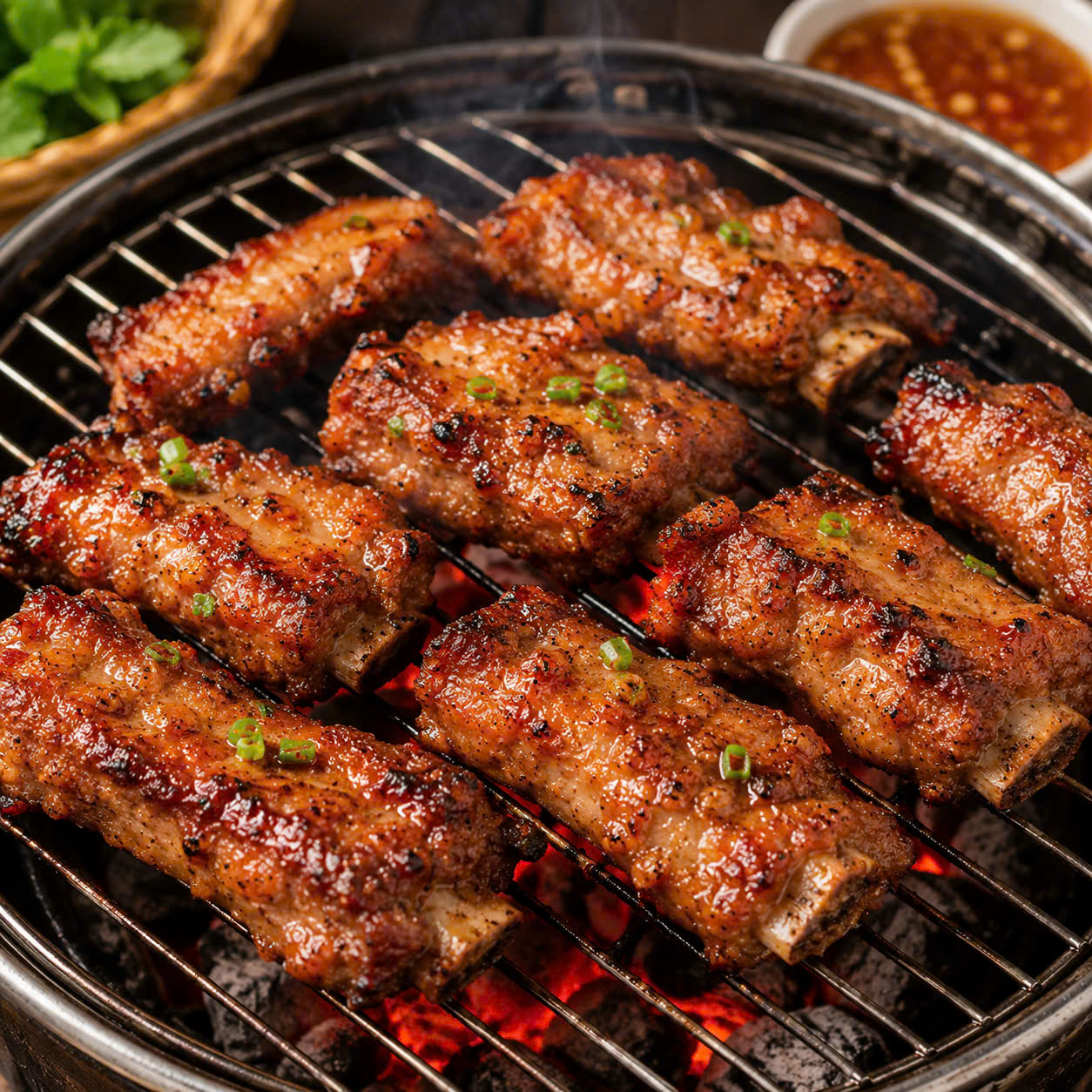Workshop Học Làm Sườn Heo Nấu Tỏi + Sườn Heo Nướng Than Hồng PVN1345