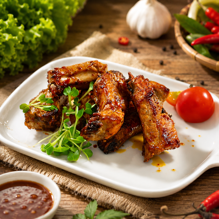 Workshop Học Làm Sườn Heo Nấu Tỏi + Sườn Heo Nướng Than Hồng PVN1345
