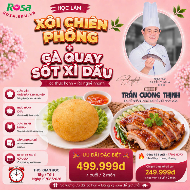 Workshop Học Làm Xôi Chiên Phồng - Gà Quay Sốt Xì Dầu PVN686