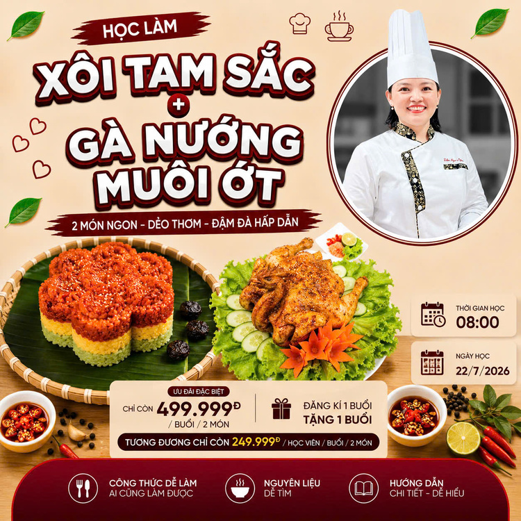 Workshop Học Làm Xôi Tam Sắc - Gà Nướng Muối Ớt PVN1164