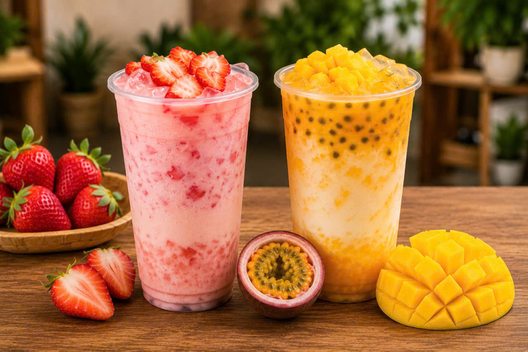 Workshop Học Làm Yakult Trái Cây  Yakult Dâu, Yakult Xoài Chanh Dây, Yakult CamQuất, Sữa Chanh Yakult Lắc, Yakult Trái Cây Mix 2 Tầng PVN1299