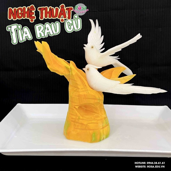 Workshop Học Tỉa Rau Củ Quả: Tỉa Con Bướm, Đôi Chim,Tỉa Hoa Loa Kèn PVN1243
