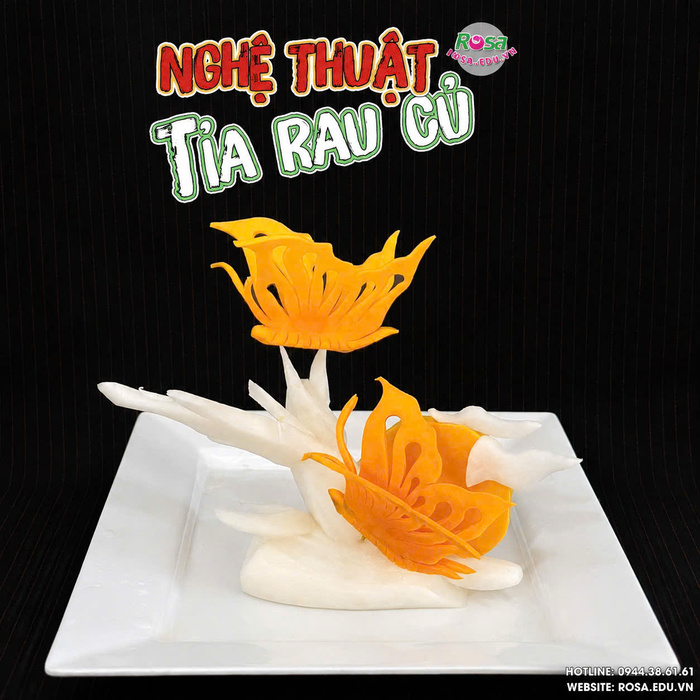 Workshop Học Tỉa Rau Củ Quả: Tỉa Con Bướm, Đôi Chim,Tỉa Hoa Loa Kèn PVN1243