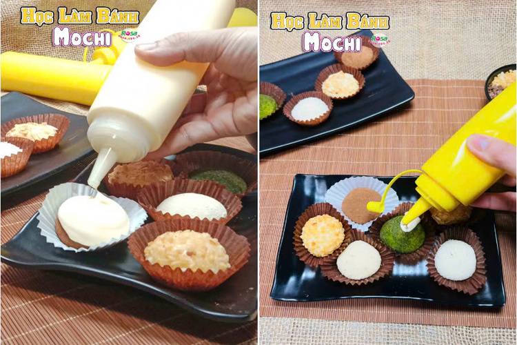 Workshop Học Làm Bánh Mochi Mix Vị + Sốt Matcha, Cacao, Hạnh Nhân, Dừa PVN1343
