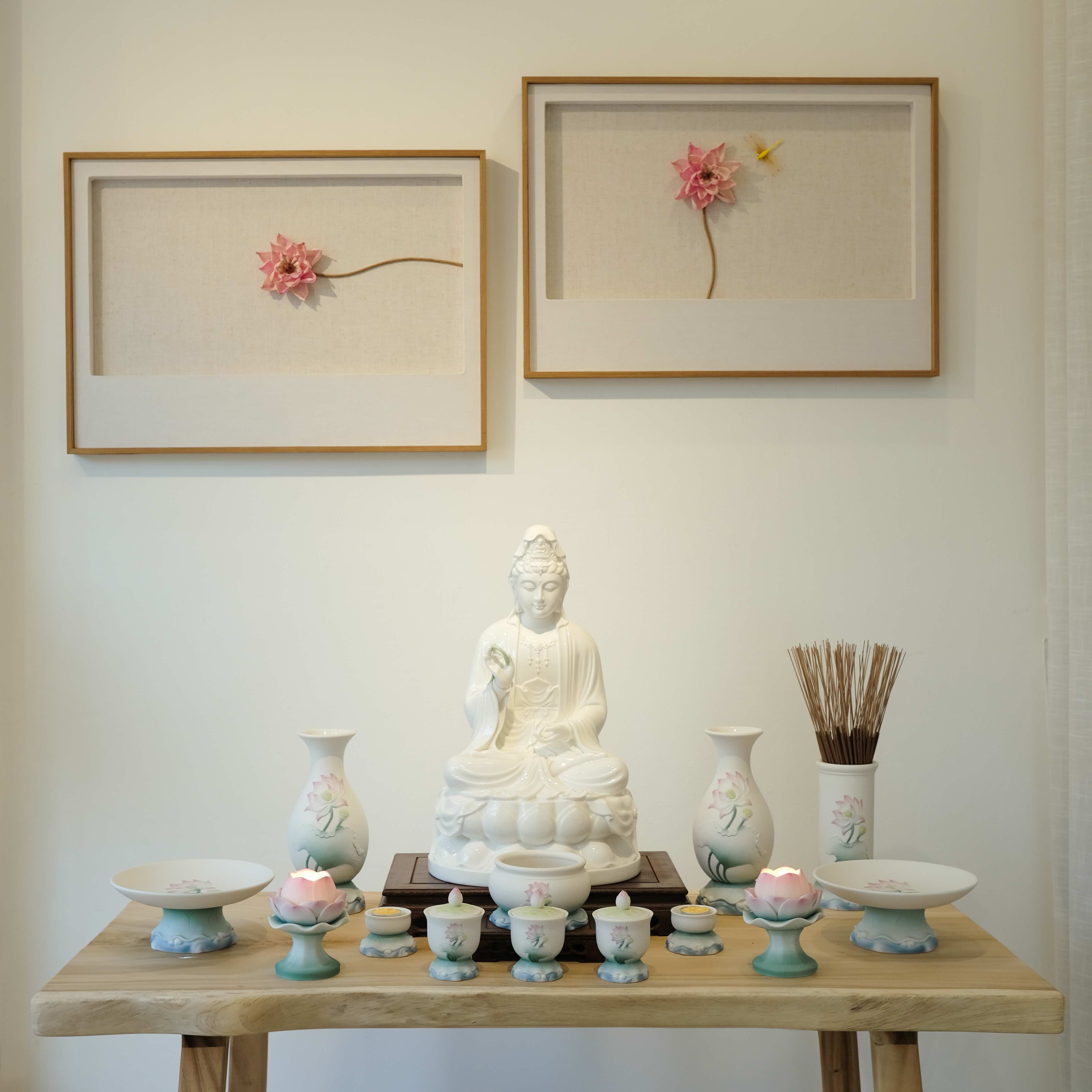 Set tượng Quan Âm 48,5cm