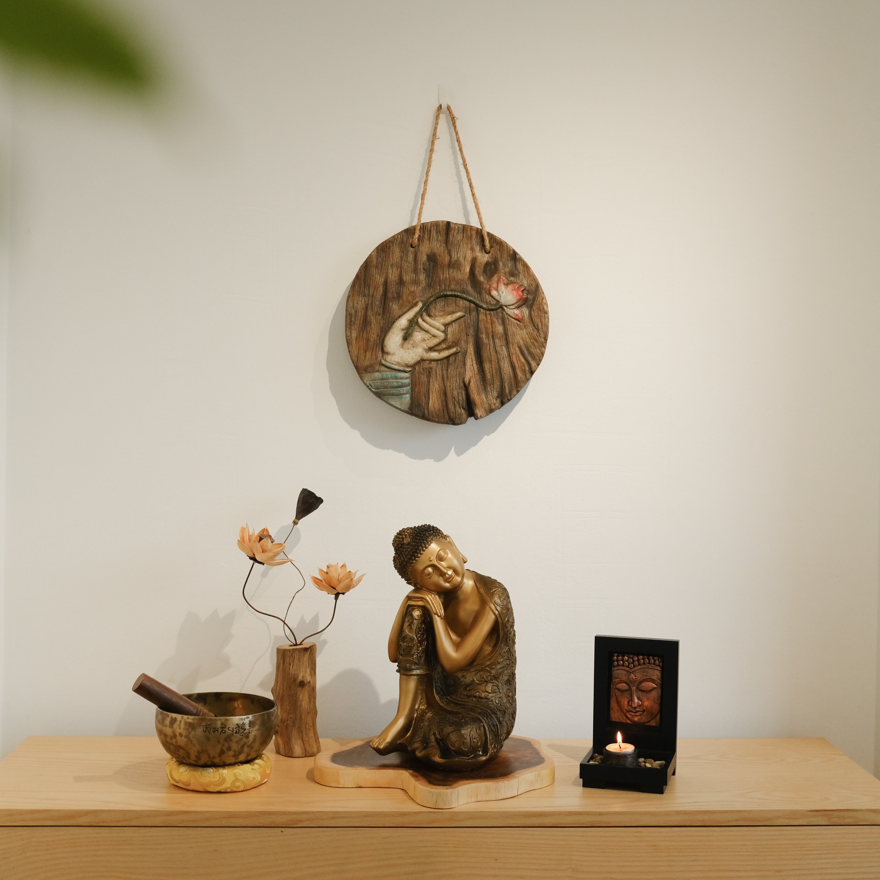 Set tượng an nhiên màu đồng