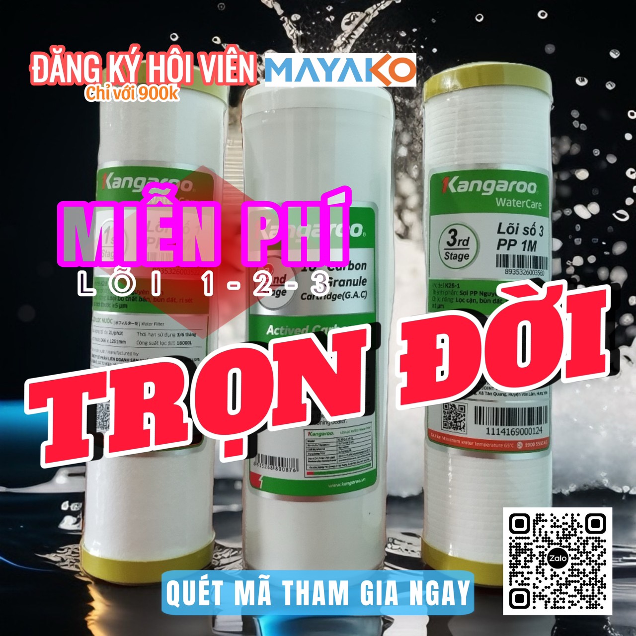 Miễn phí thay lõi trọn đời