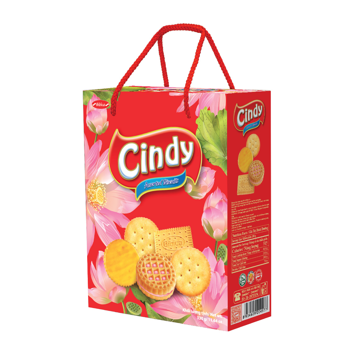 Cindy assorted biscuits in paper box 330g - Lotus