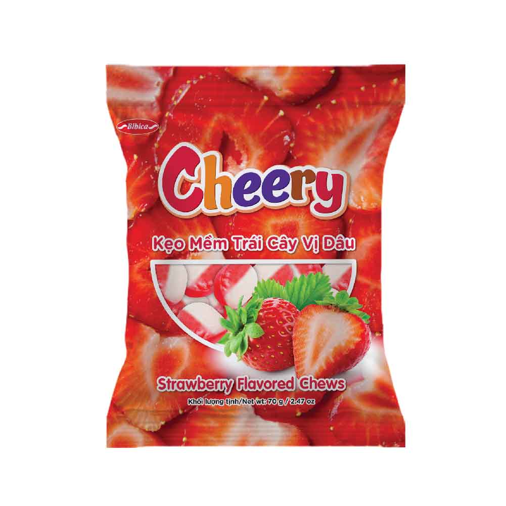 Cheery soft candy In Plastic Bag 140g - Strawberry flavor