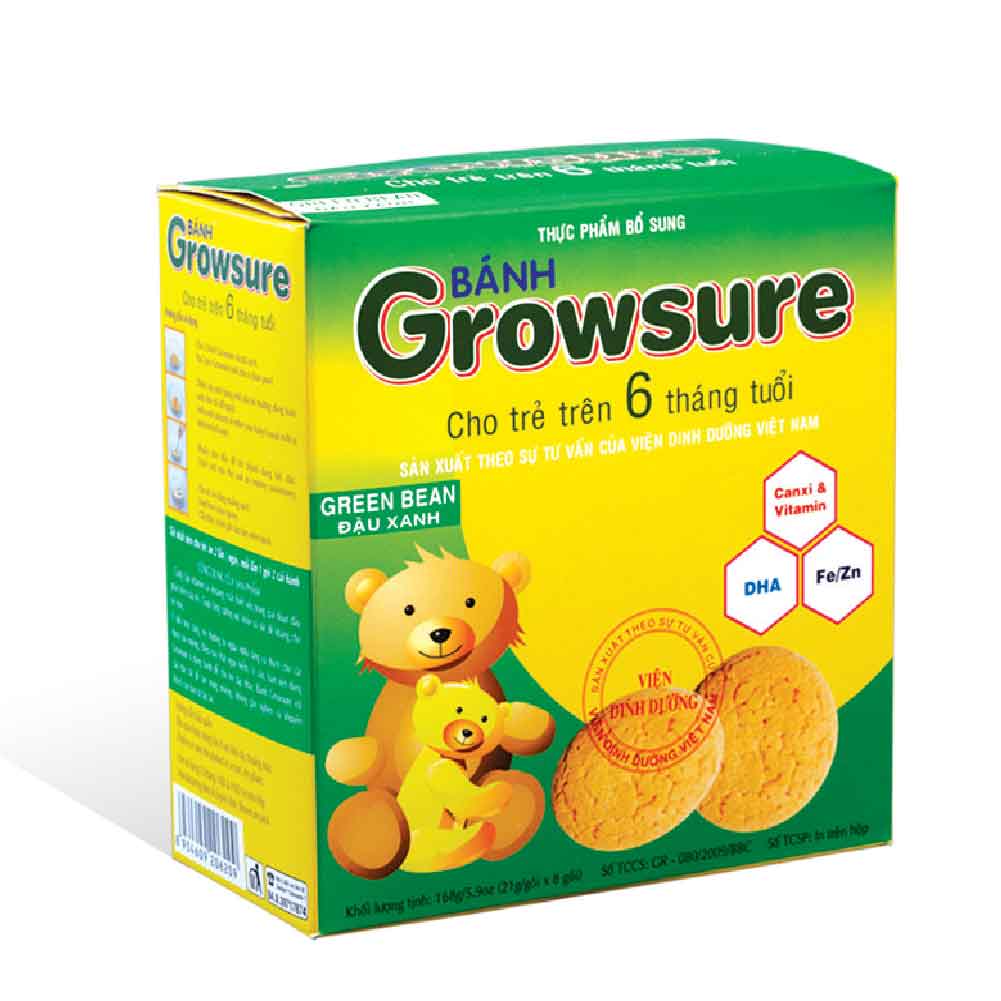 Growsure Nutritional Biscuits In Paper Box 168g - Green Bean Flavor