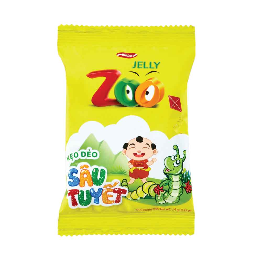 Zoo Snow Worm Jelly Candy in plastic bag 24g