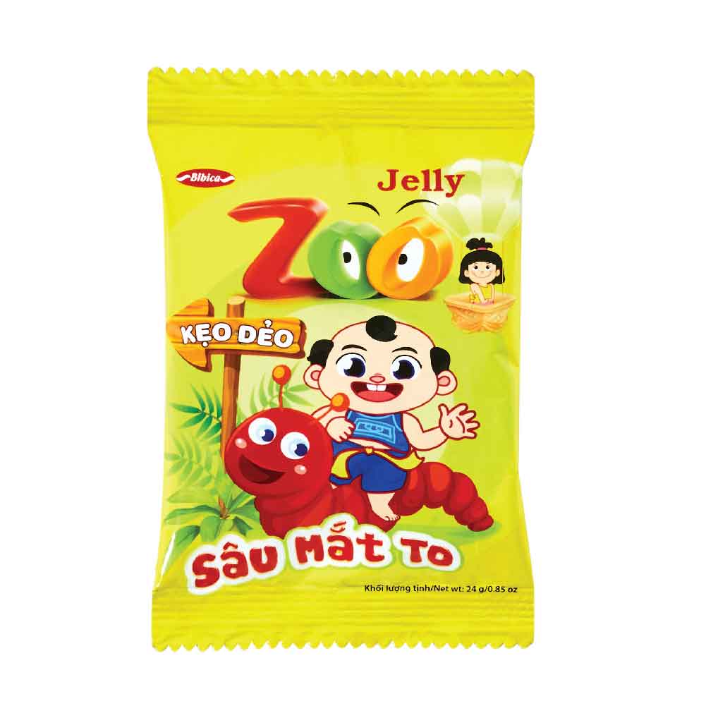Zoo "Sau Mat To" worm jelly candy in plastic bag 24g