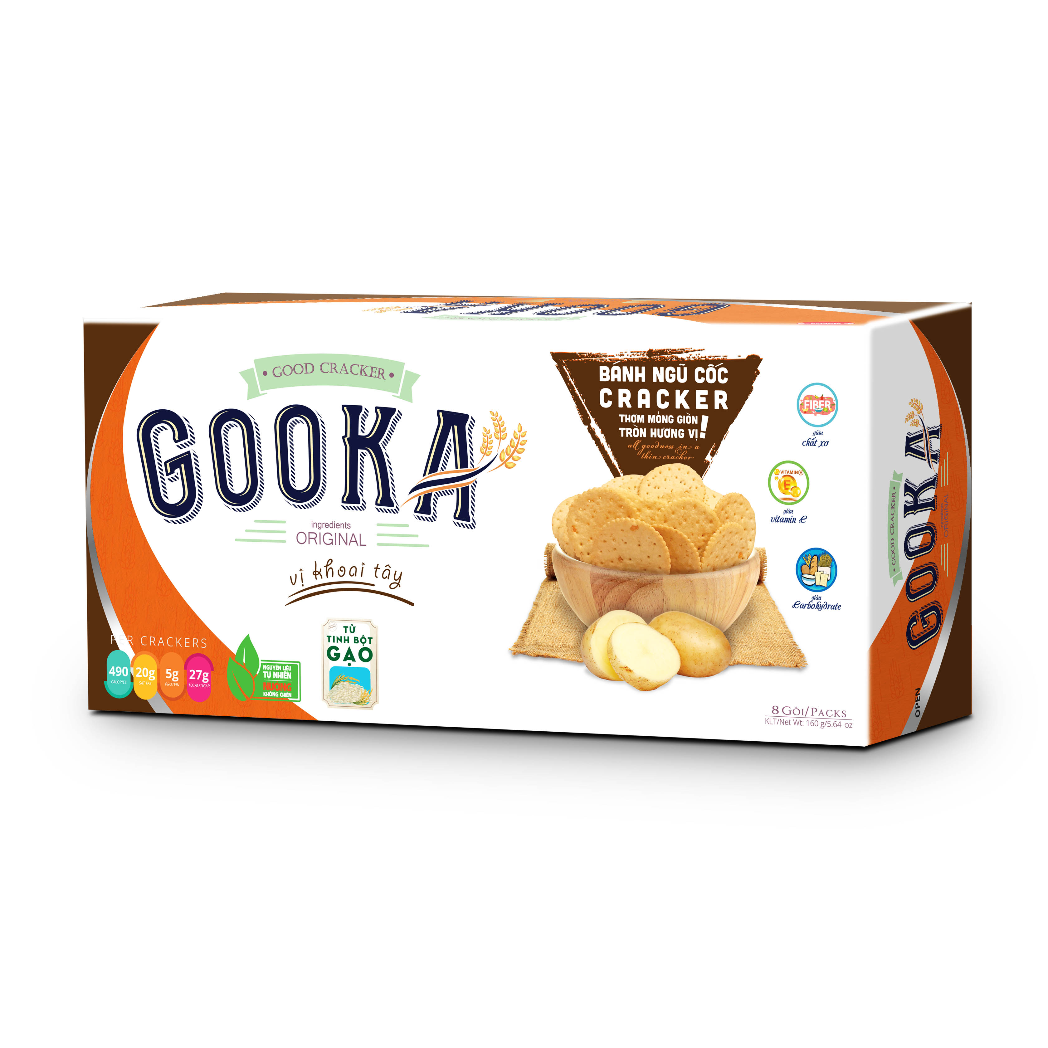 Gooka Cereal cracker in paper box 160g - Potato flavor