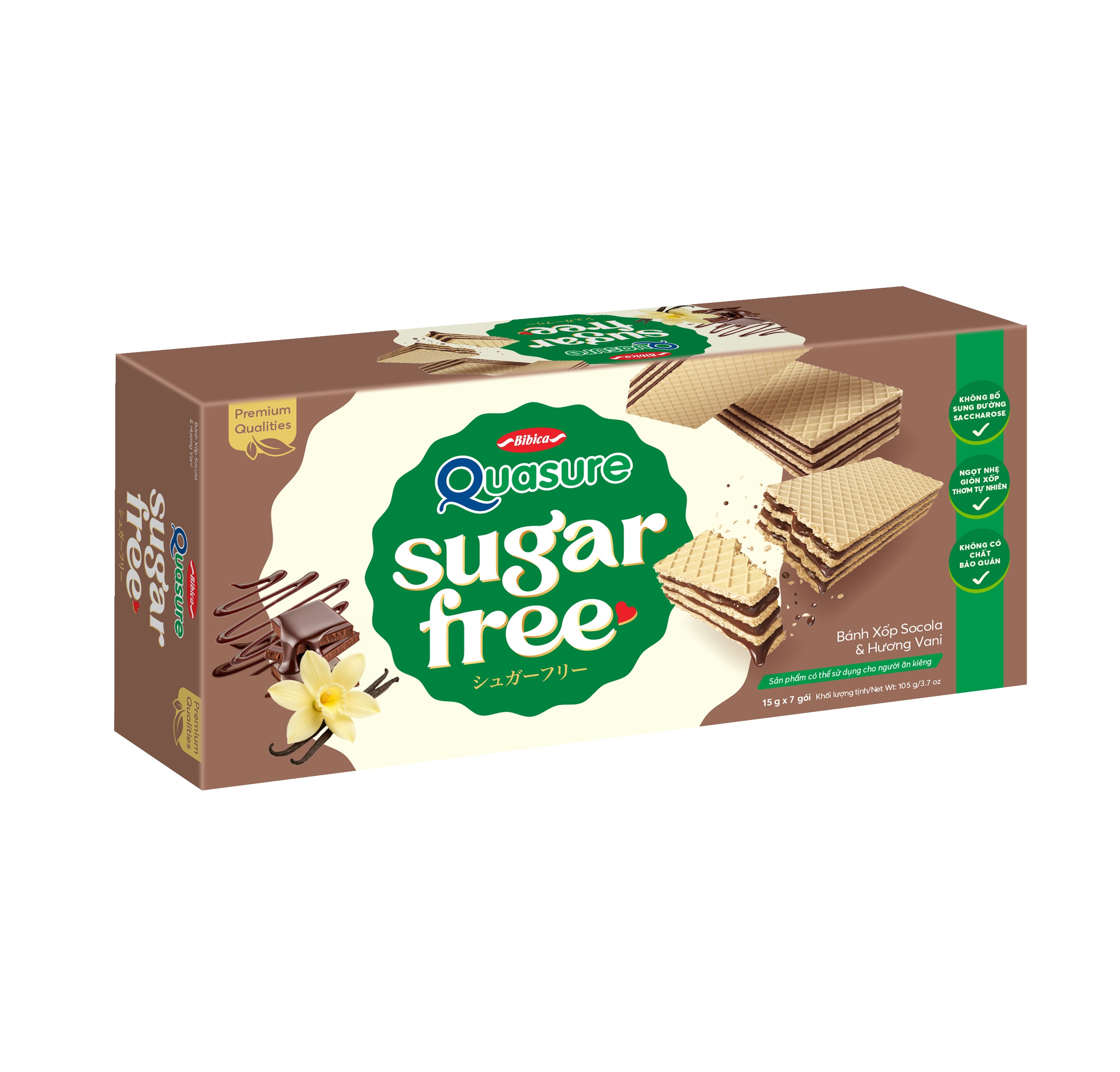 Quasure Sugar-Free Chocolate & Vanilla Wafers – 105g