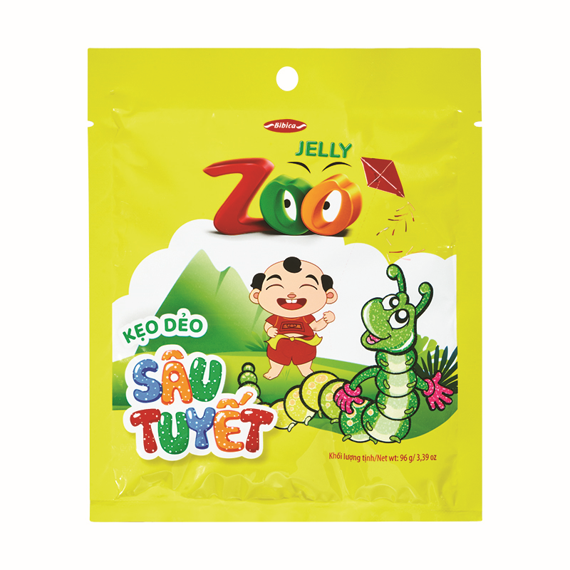 Zoo "Sau Mat To" worm jelly candy in plastic bag 96g