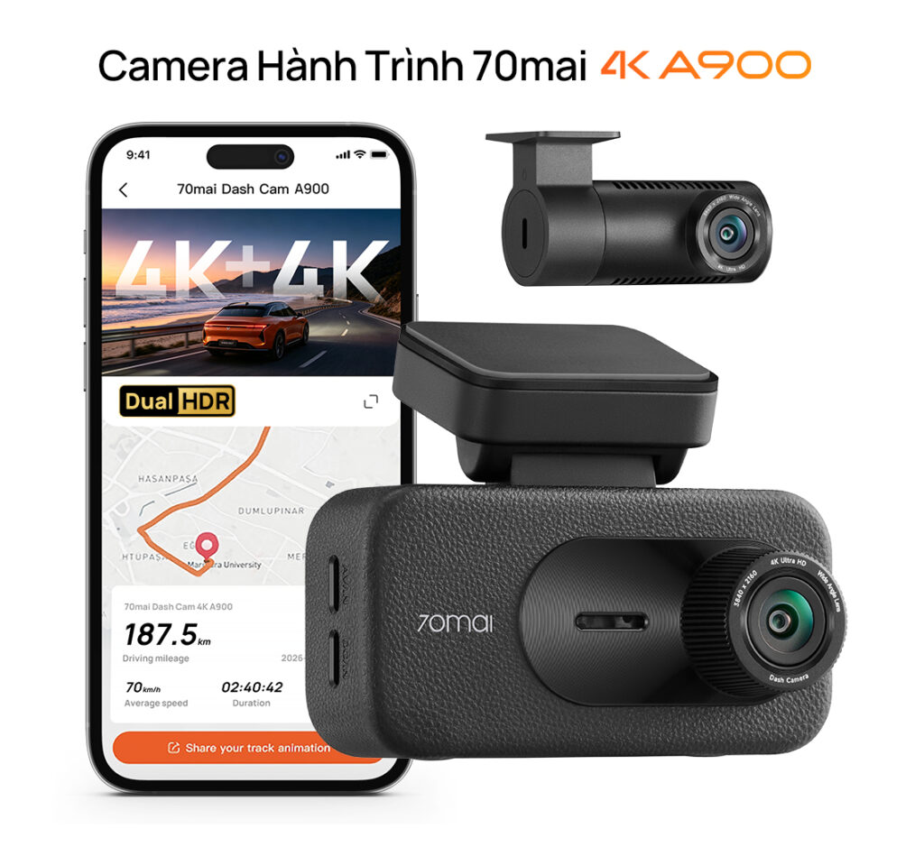 Camera hành trình 70mai A900 Dual 4K HDR