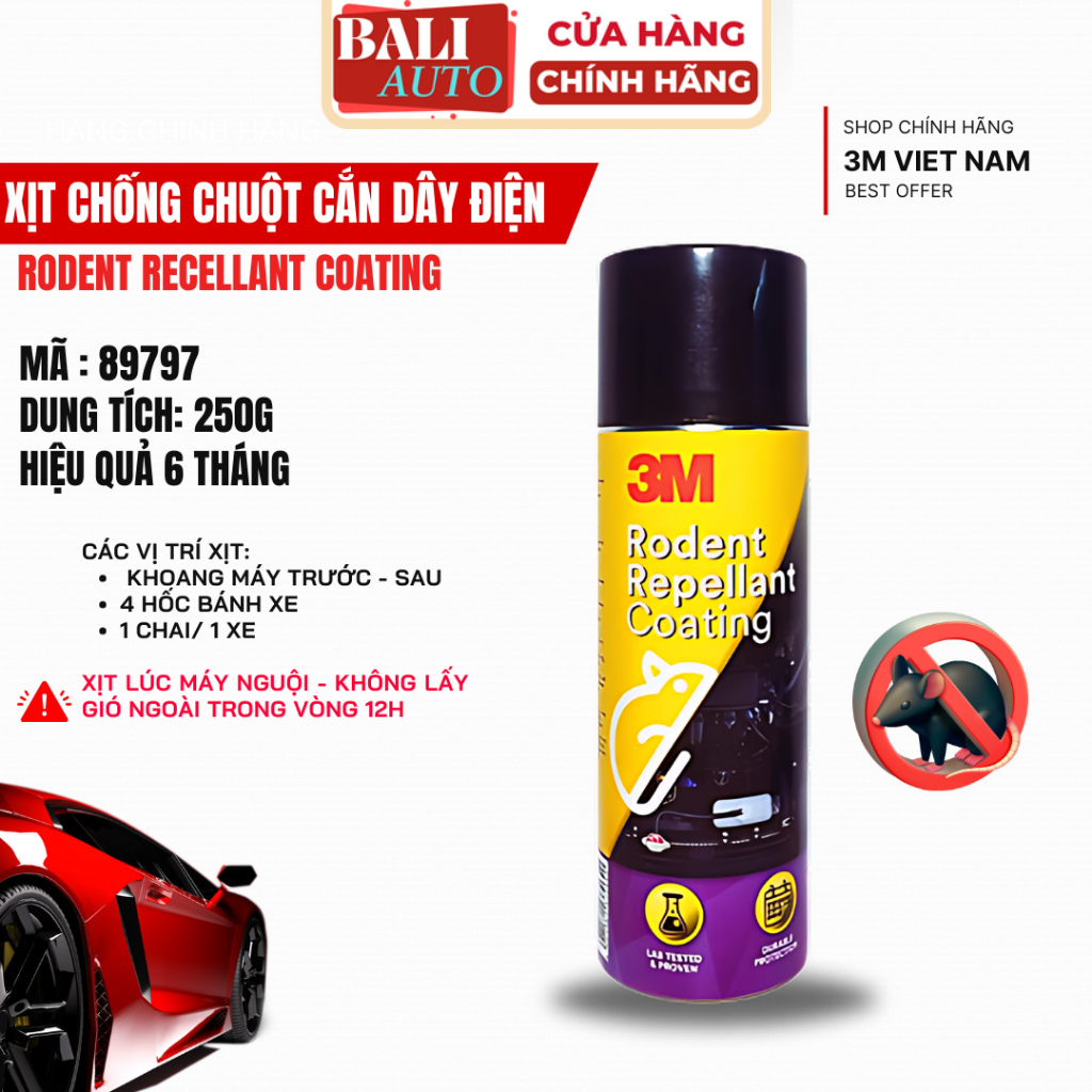 [Chính hãng] Chai Xịt Chống Chuột căn dây điện khoang máy oto - 3M™ Rodent Repellant Coating 250G