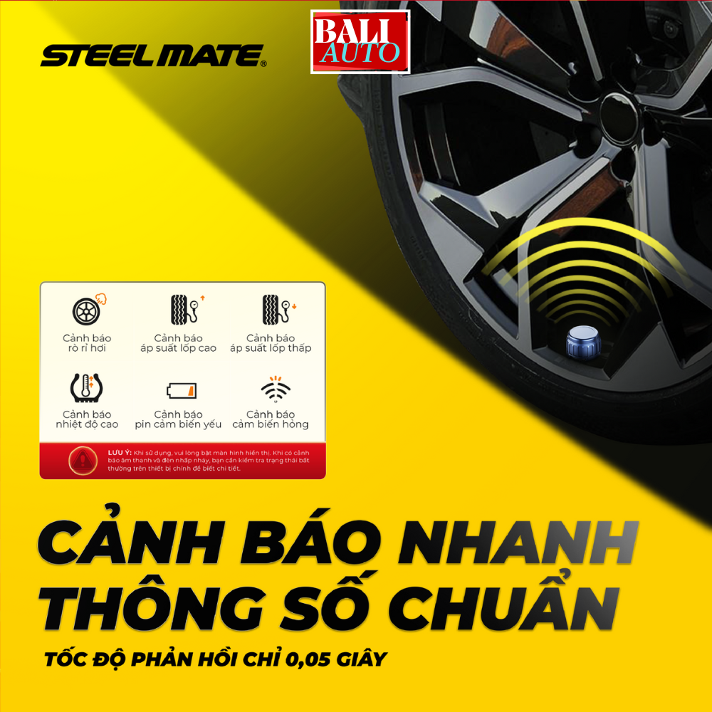 [New] Cảm biến áp suất lốp ô tô van ngoài STEEL MATE TP-S23 - thiết kế đẹp, dễ lắp đặt, bền bỉ