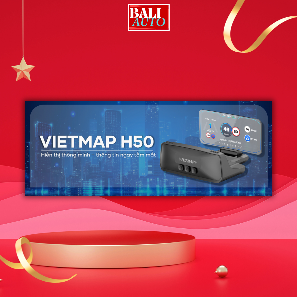 HUD Vietmap H50 - màn hình HUD thông minh,hiển thj tốc độ giới hạn,cảnh báo giao thông
