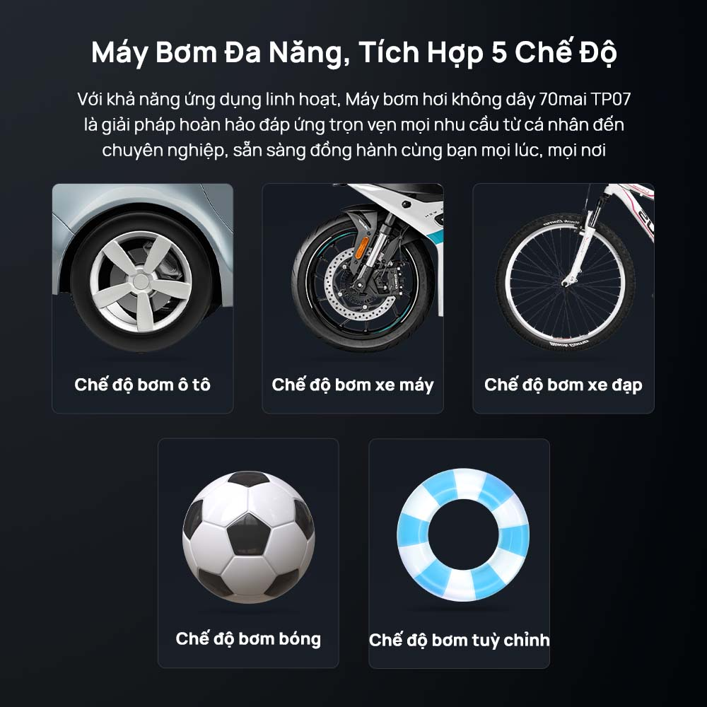Bơm lốp ô tô 70mai TP07