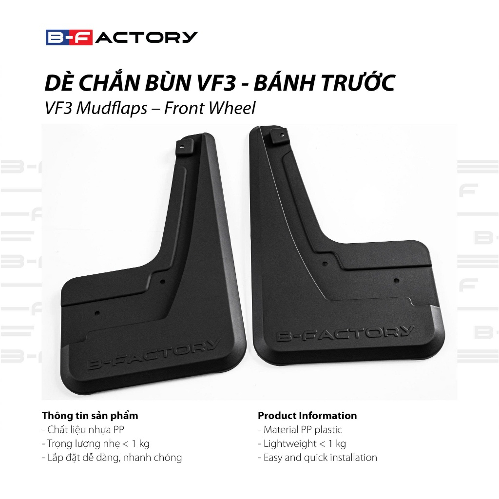 Dè chắn bùn cho xe Vinfast VF3 B-Factory - Sản phẩm chính hãng có VAT