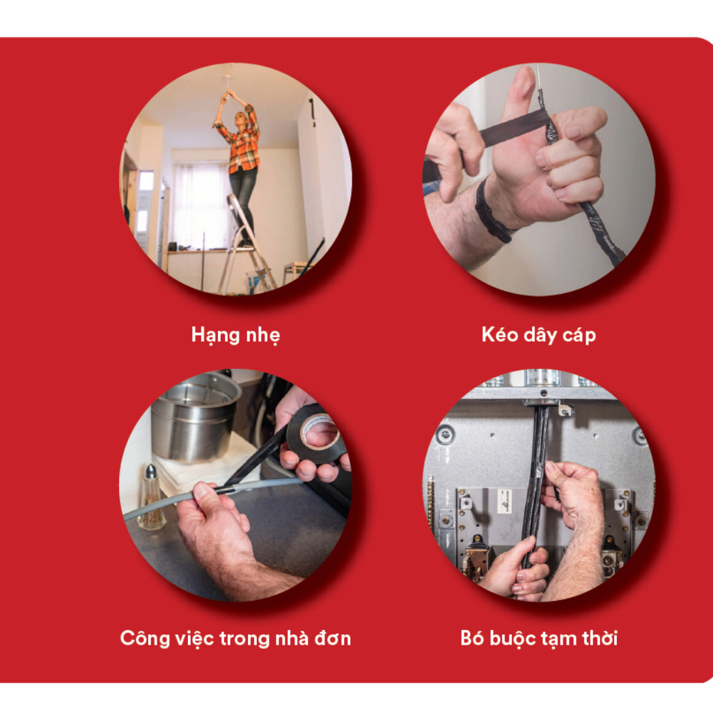 [Chính hãng] Băng Keo Điện Vinyl PVC 3M™ Temflex™ 150, Màu Đen, 18 mm x 20 m