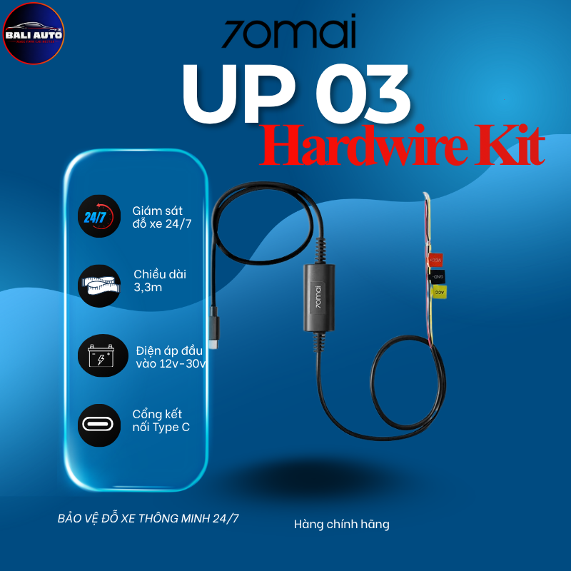 Bộ Hardwire Kit UP03 cho camera HT 70mai chân Type-C