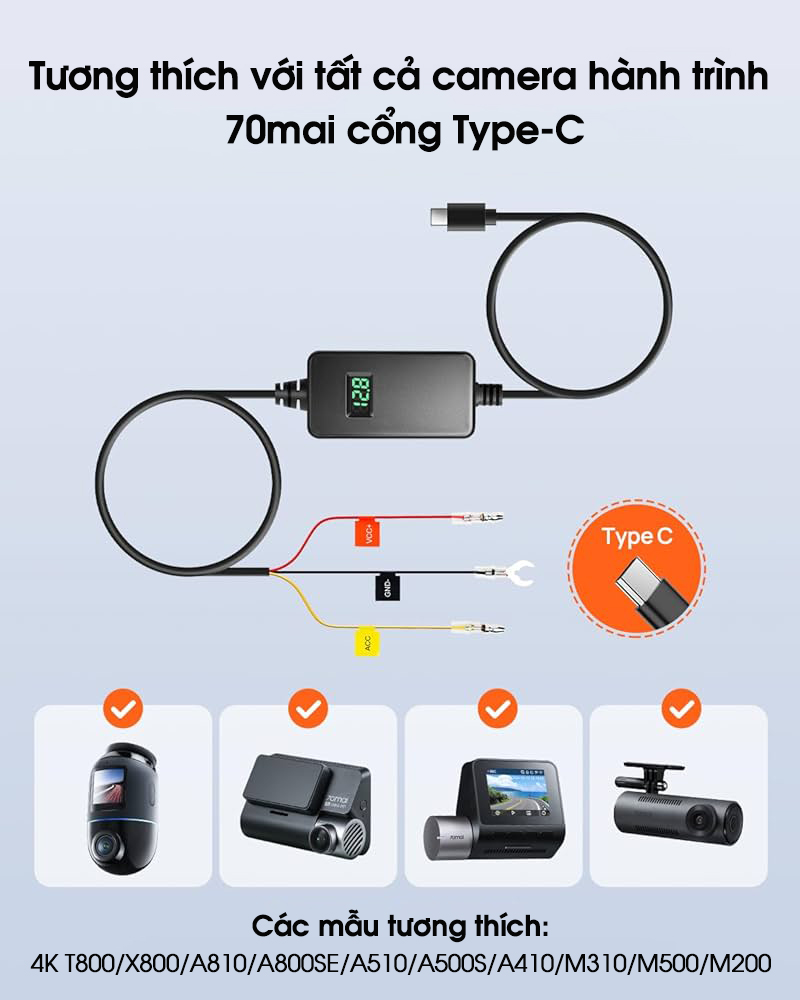 Bộ Hardwire Kit 70mai UP06 cho camera hành trình 70mai
