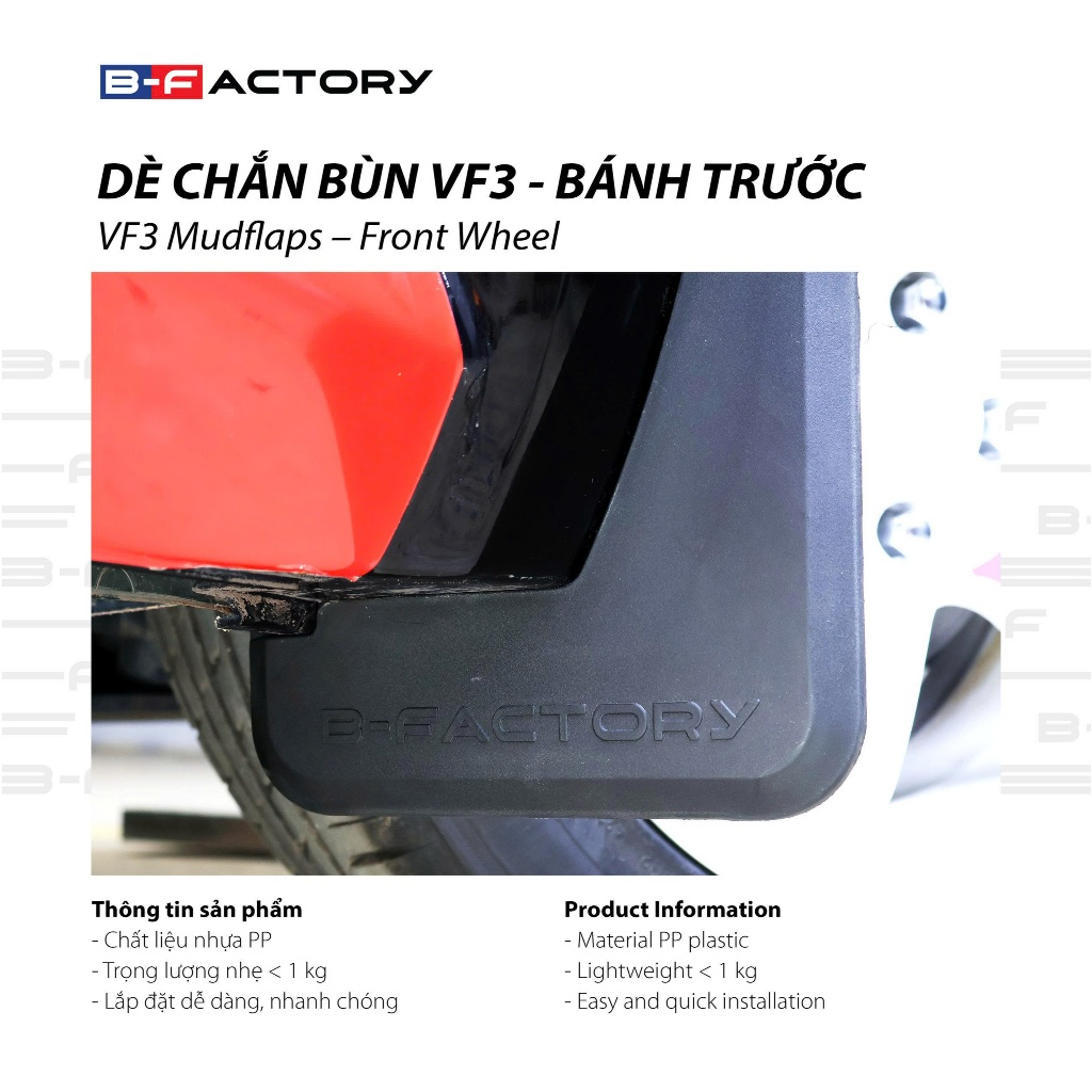 Dè chắn bùn cho xe Vinfast VF3 B-Factory - Sản phẩm chính hãng có VAT