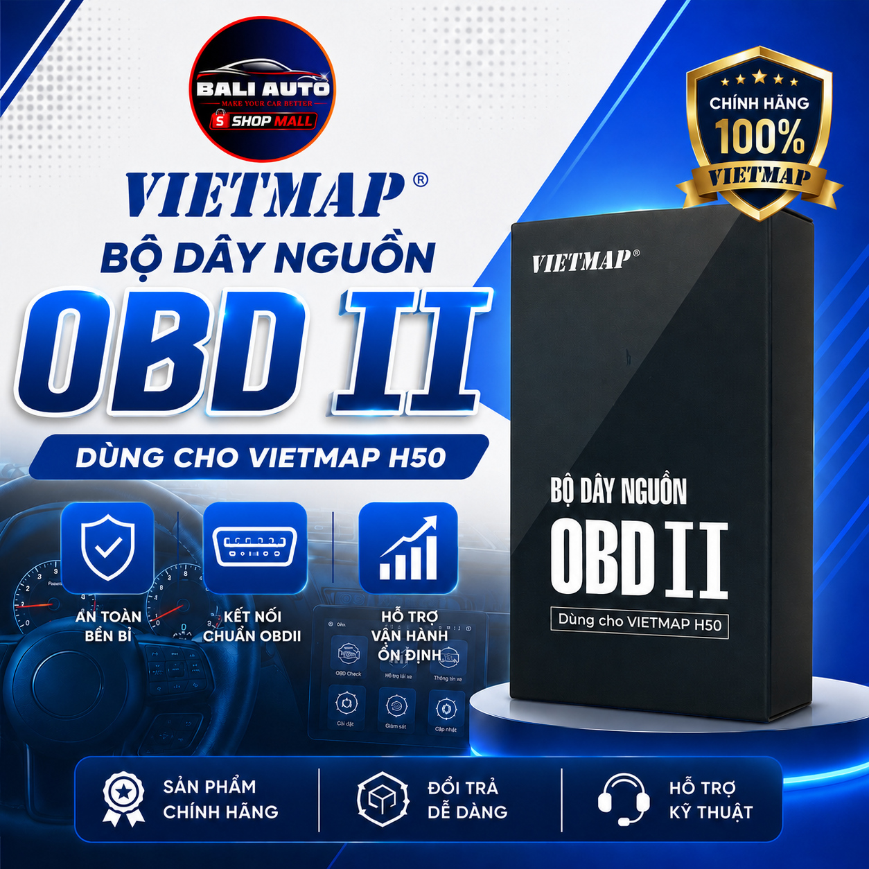 HUD Vietmap H50 - màn hình HUD thông minh,hiển thj tốc độ giới hạn,cảnh báo giao thông