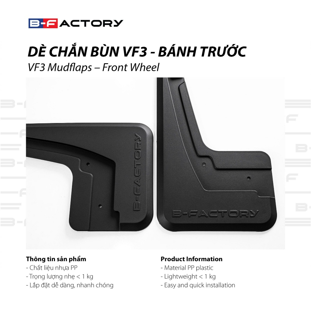 Dè chắn bùn cho xe Vinfast VF3 B-Factory - Sản phẩm chính hãng có VAT