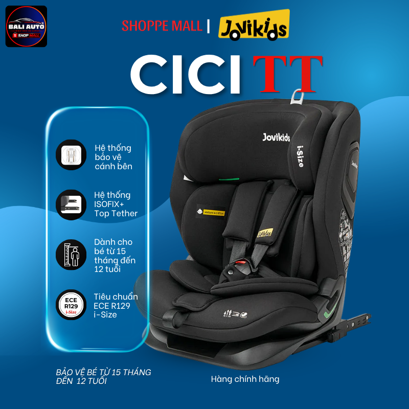 Ghế trẻ em ô tô Jovikids Cici TT I-Size Child Seat 76-150cm